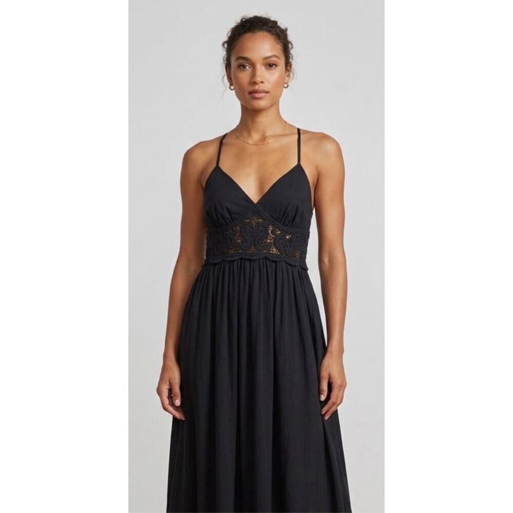 Jason Wu Black Crocheted Maxi Dress Size S